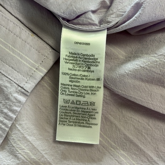 Madewell Lavender Button-Up Shirt Oversized Size Medium - Picture 6 of 6